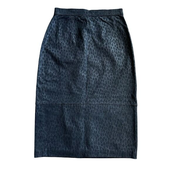 Sarah Taylor Dresses & Skirts - VTG Black Embossed Leather Pencil Skirt Sarah Taylor